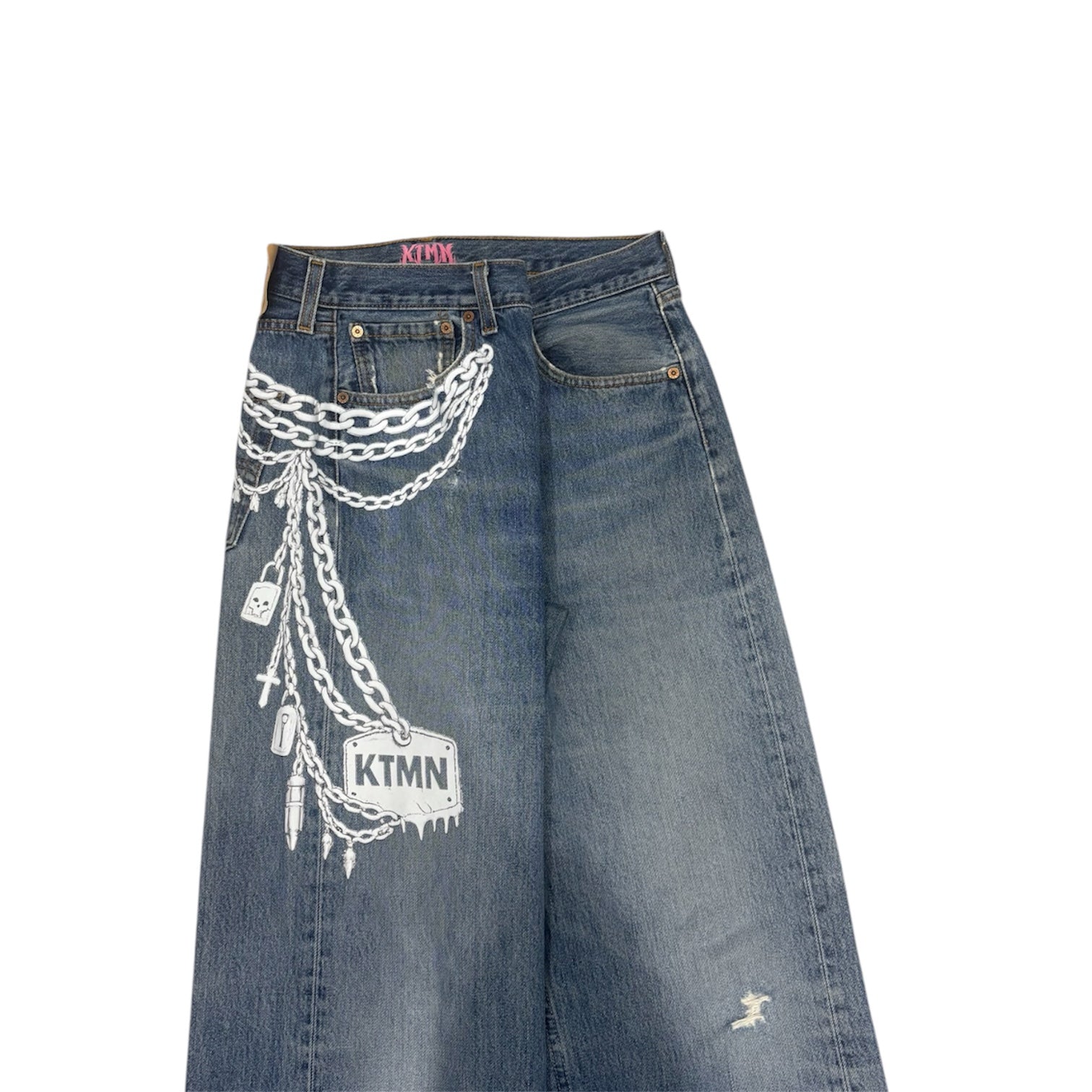 KEYCHAIN DENIM WHITE (48IT)